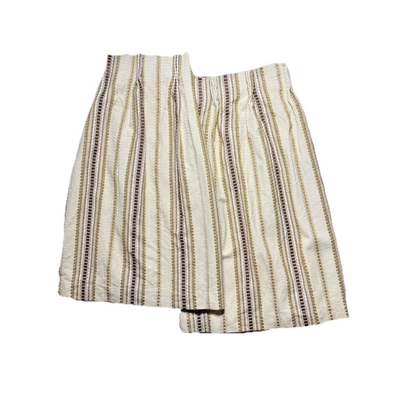 2 Vintage 1970s Pinch Pleat Curtains JC Penney Fashion Manor Embroidered Stripe - Picture 3 of 10